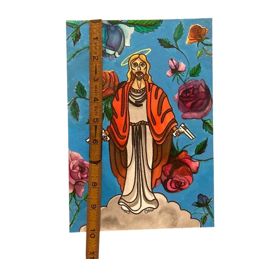 Jesus With Guns & Roses Tattoo Art Painting - Picture 4 of 5